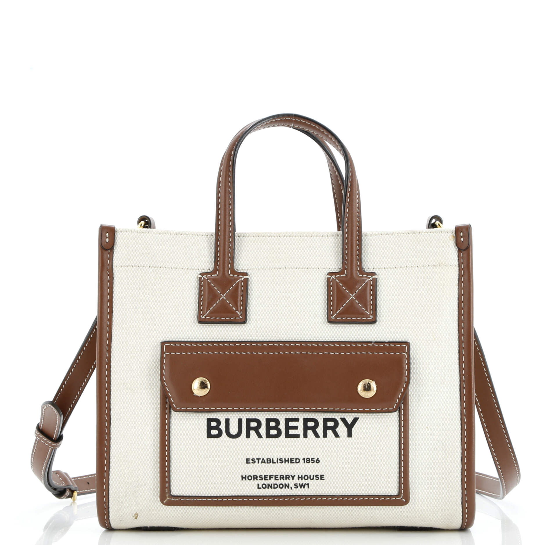 Freya Shopping Tote Canvas with Leather Mini