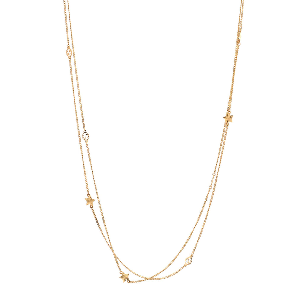 GG Running Star Station Necklace 18K Yellow Gold
