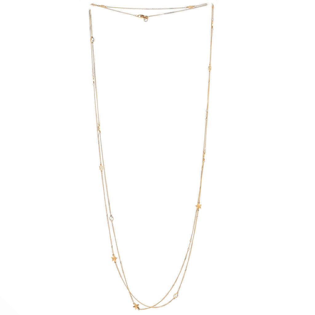 GG Running Star Station Necklace 18K Yellow Gold