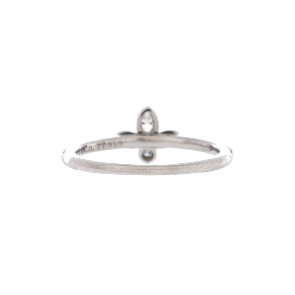 Fleur de Lis Flower Ring Platinum and Diamonds