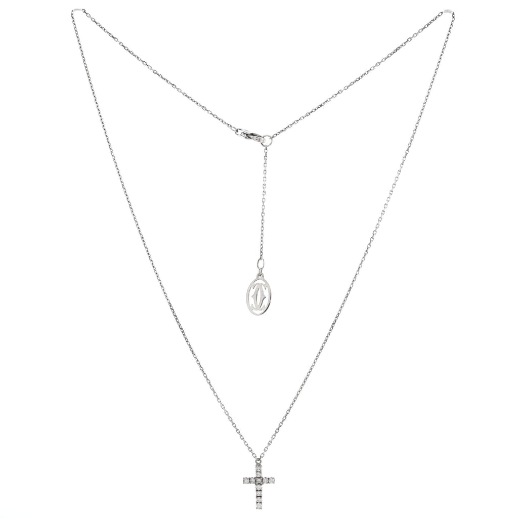 Cross Pendant Necklace 18K White Gold with Diamonds