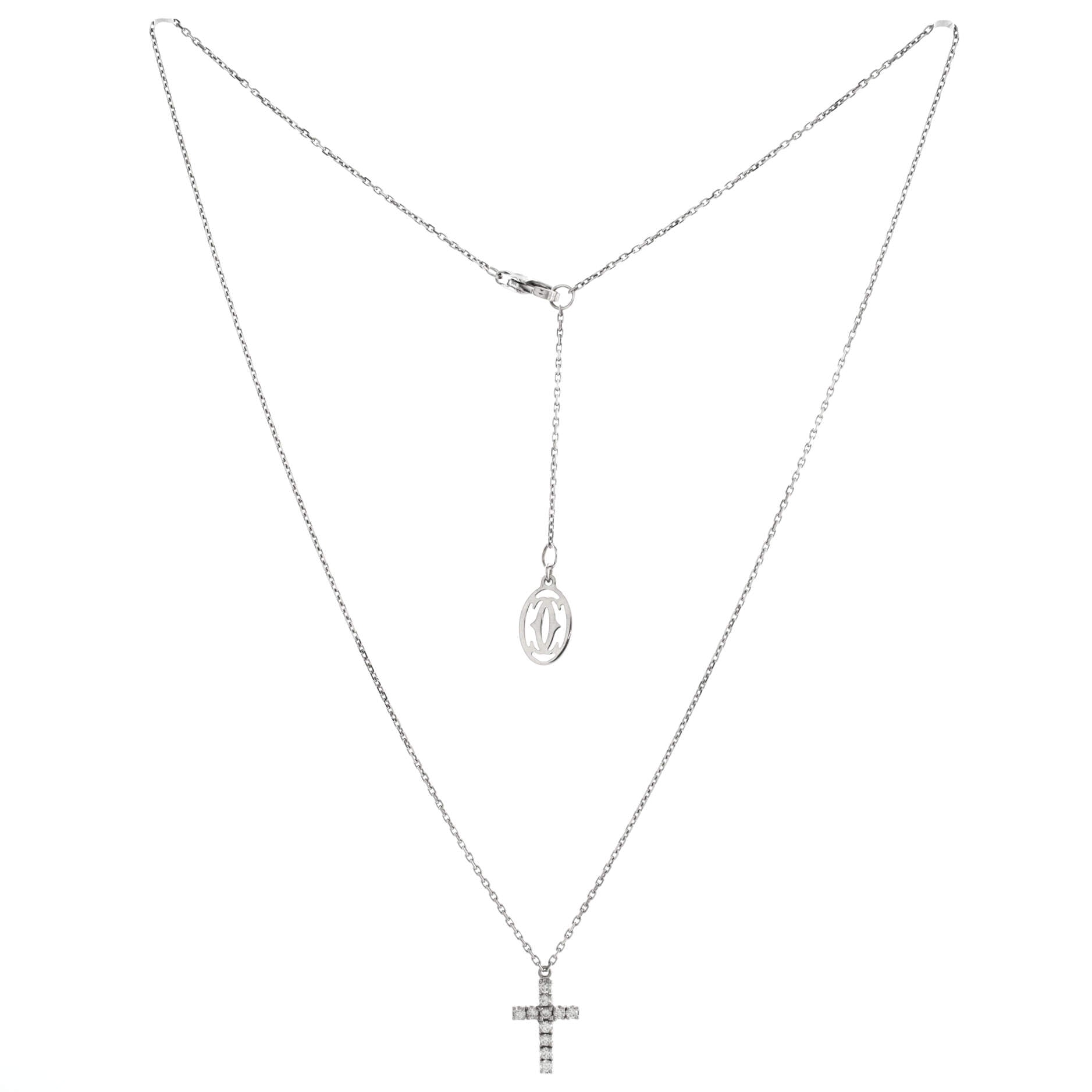 Cross Pendant Necklace 18K White Gold with Diamonds