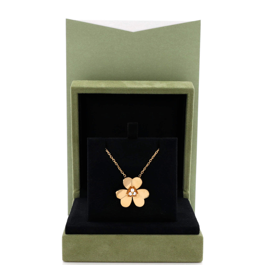 Frivole Pendant Necklace 18K Yellow Gold with Diamonds Large