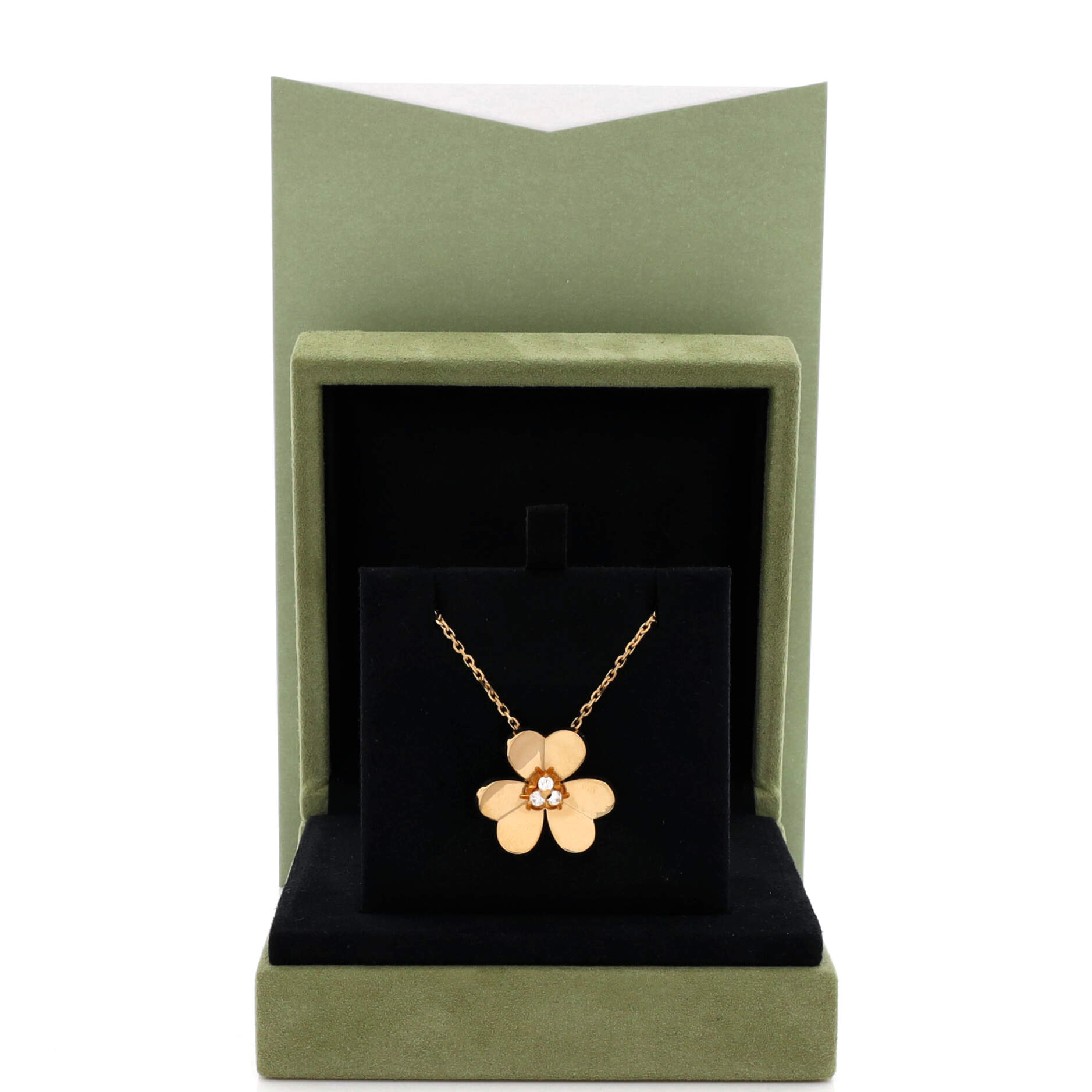 Frivole Pendant Necklace 18K Yellow Gold with Diamonds Large