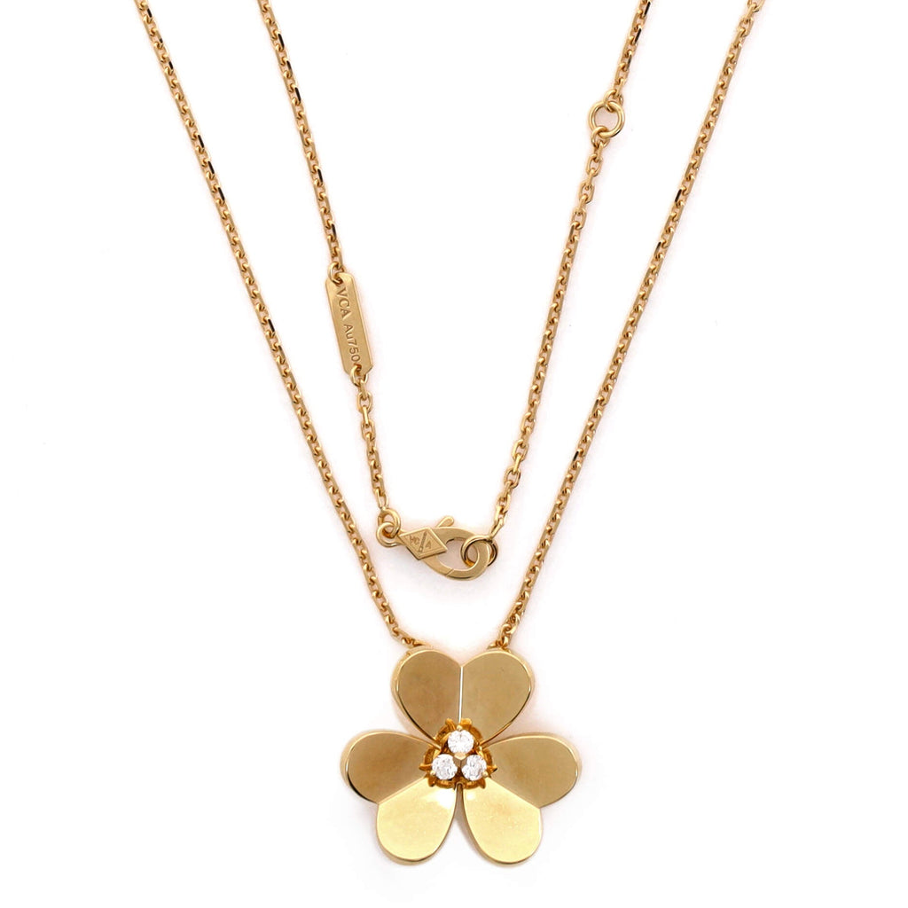 Frivole Pendant Necklace 18K Yellow Gold with Diamonds Large