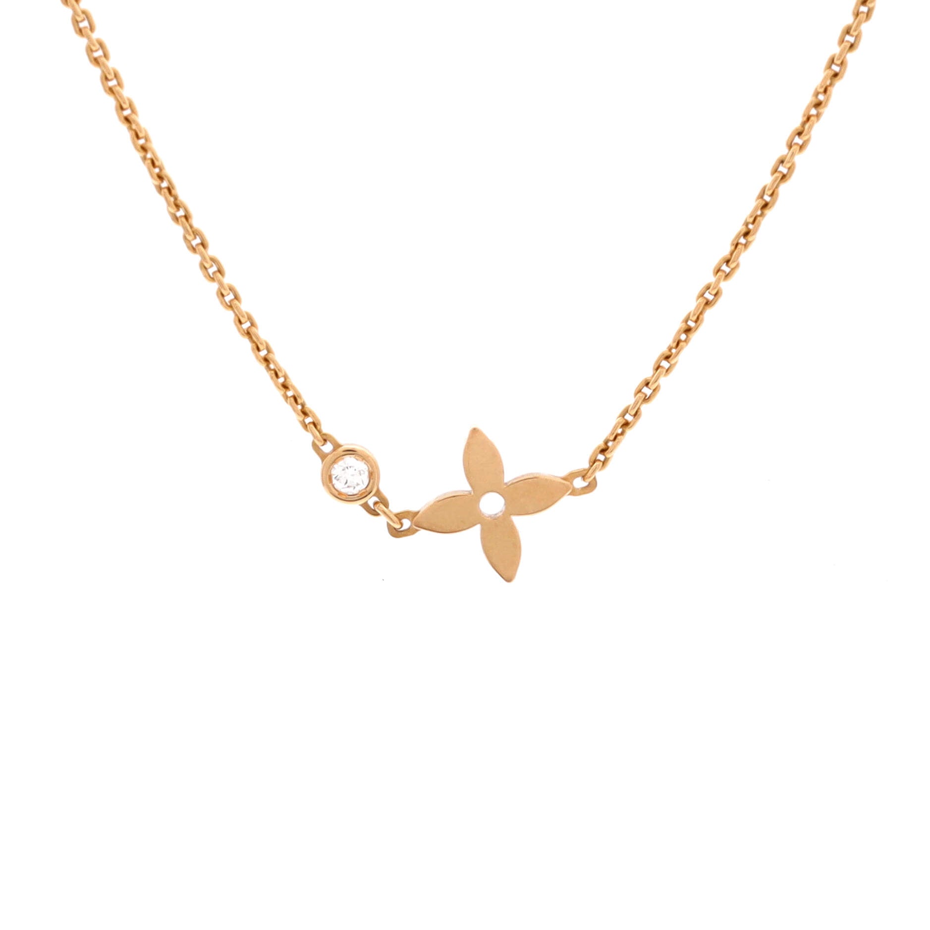 Monogram Idylle Necklace 18K Rose Gold with Diamond
