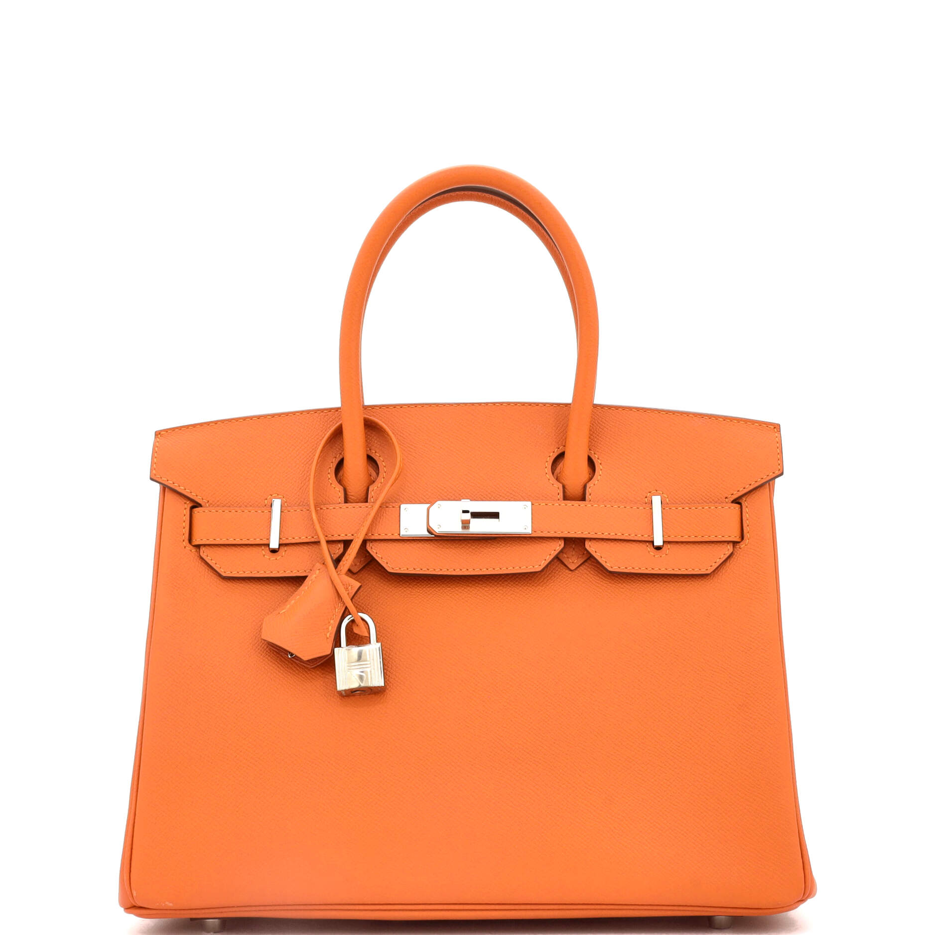Birkin Handbag Orange H Epsom with Palladium Hardware 30