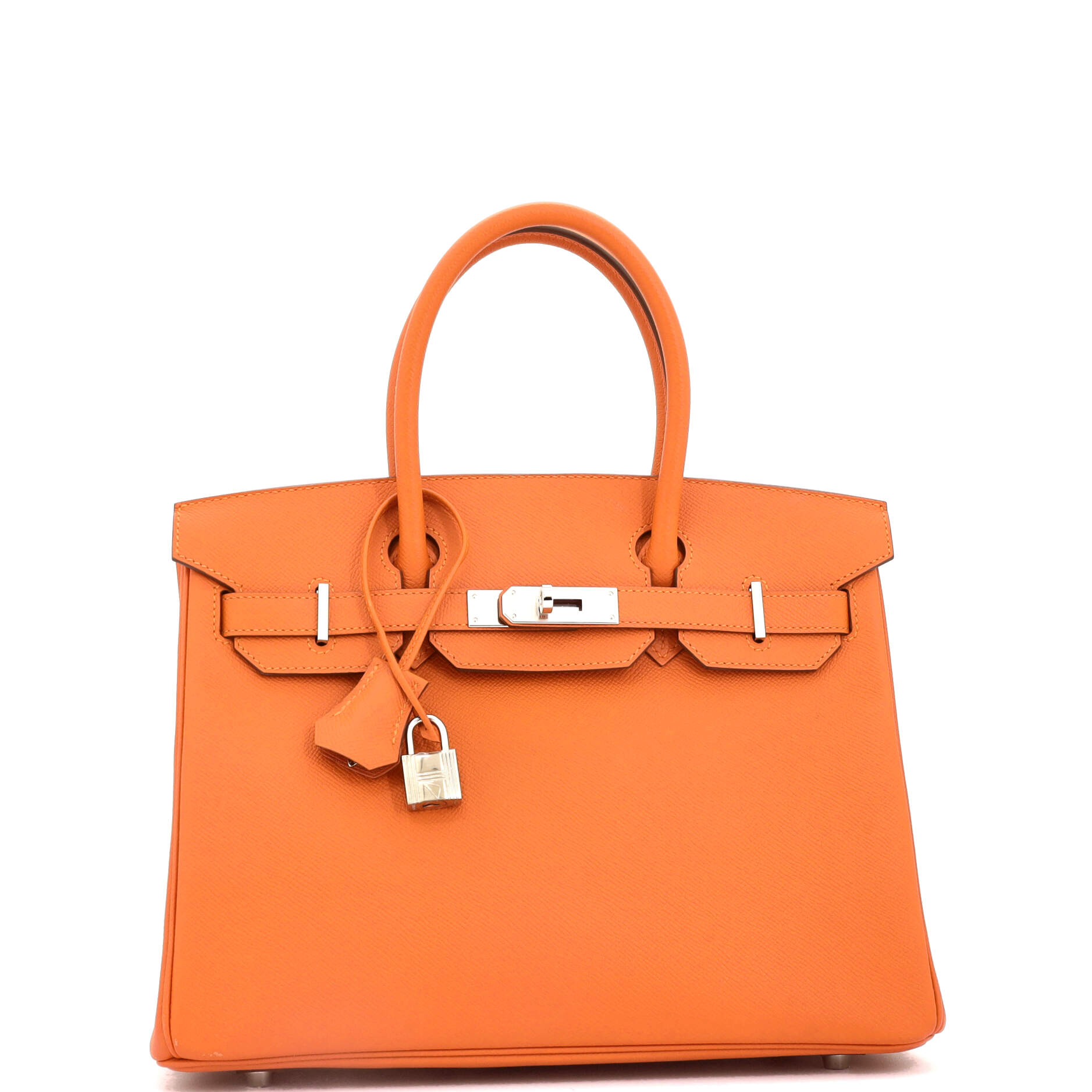 Birkin Handbag Orange H Epsom with Palladium Hardware 30