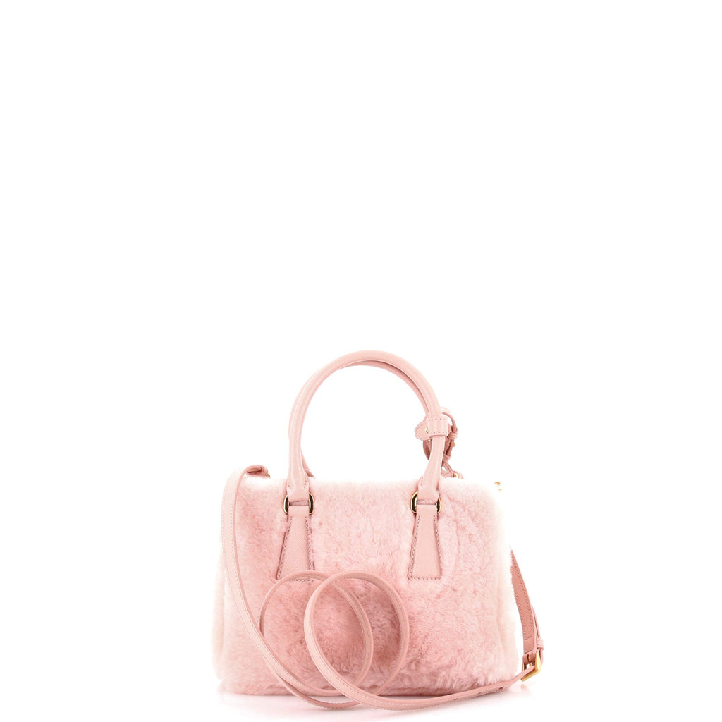 Galleria Double Zip Tote Shearling and Leather Mini