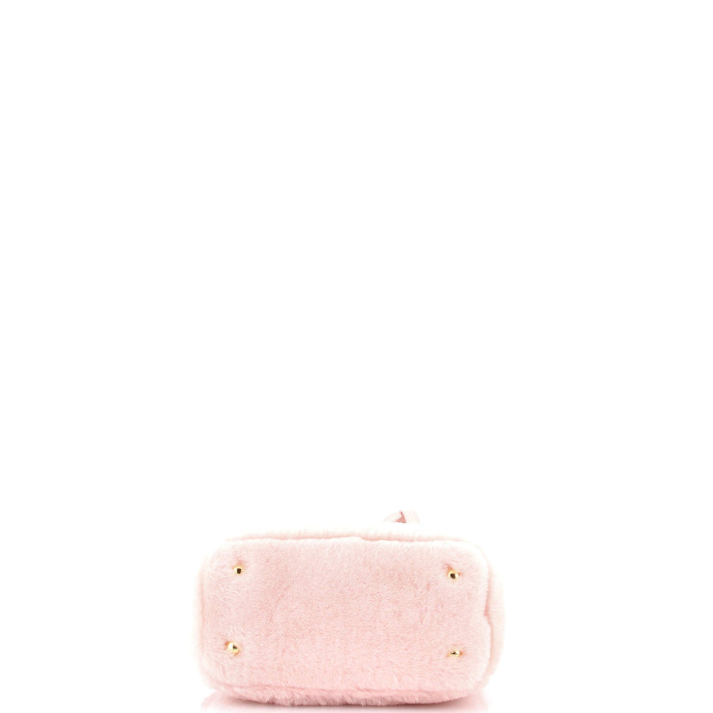 Galleria Double Zip Tote Shearling and Leather Mini
