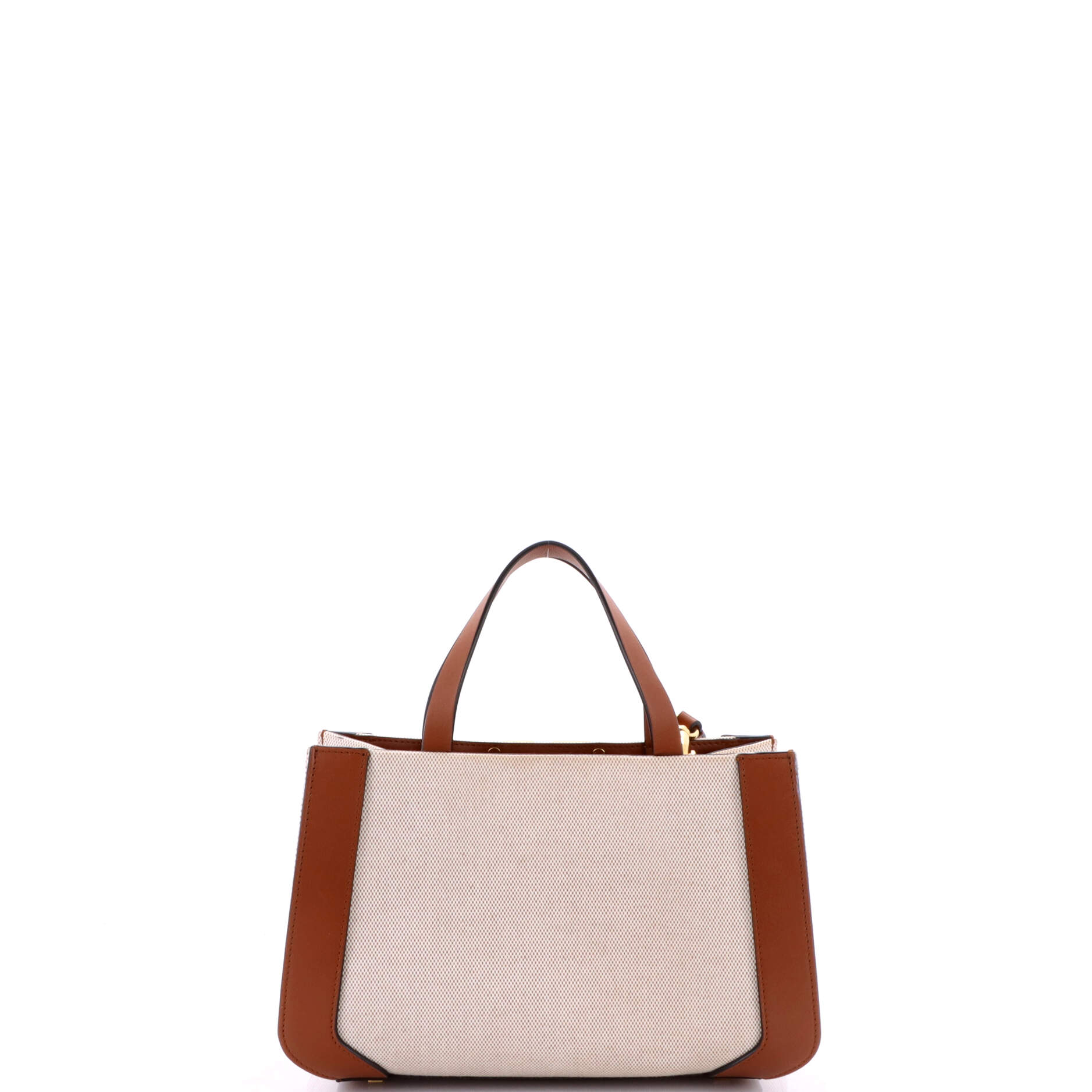 VLogo Shopper Tote Canvas and Leather Small
