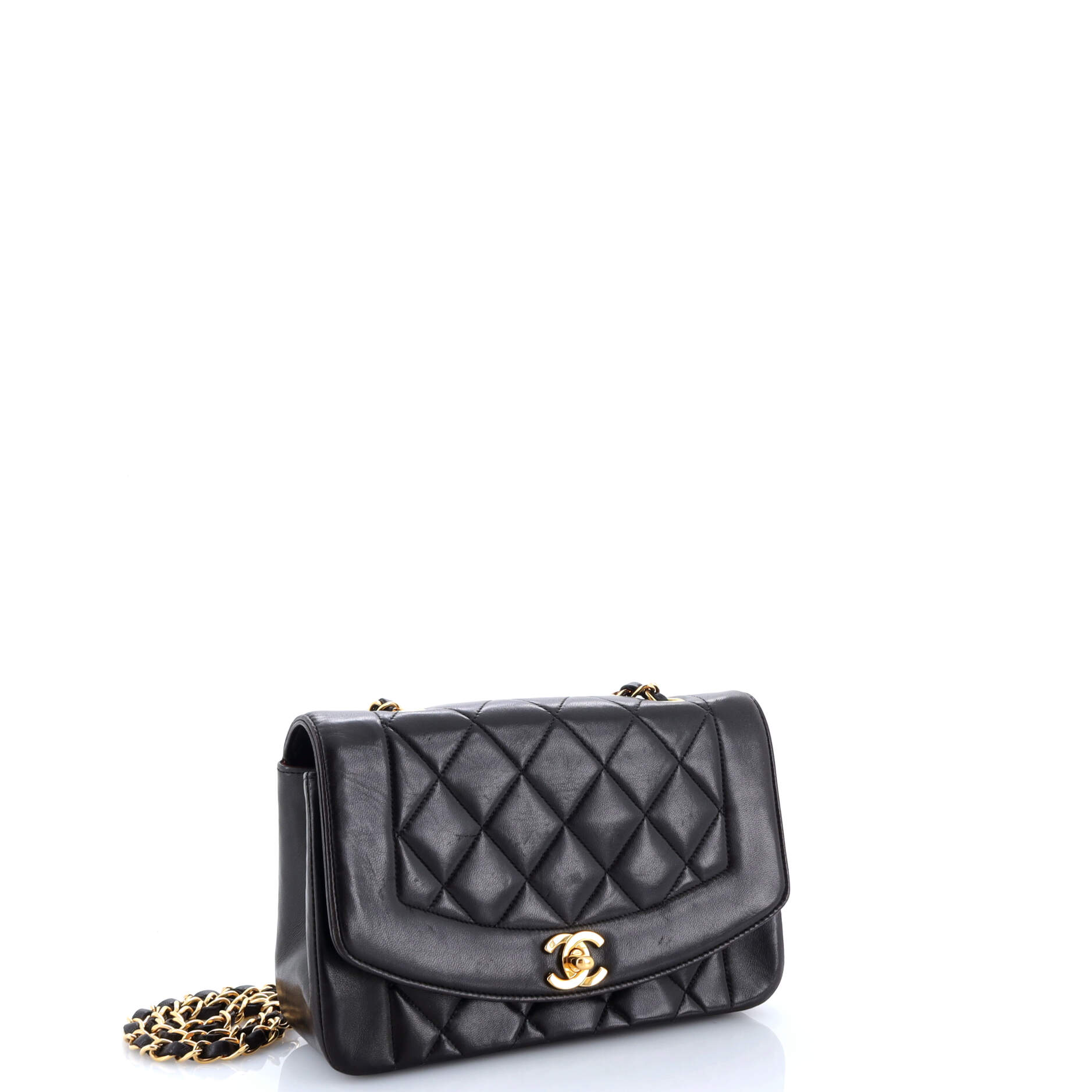 Vintage Diana Flap Bag Quilted Lambskin Small