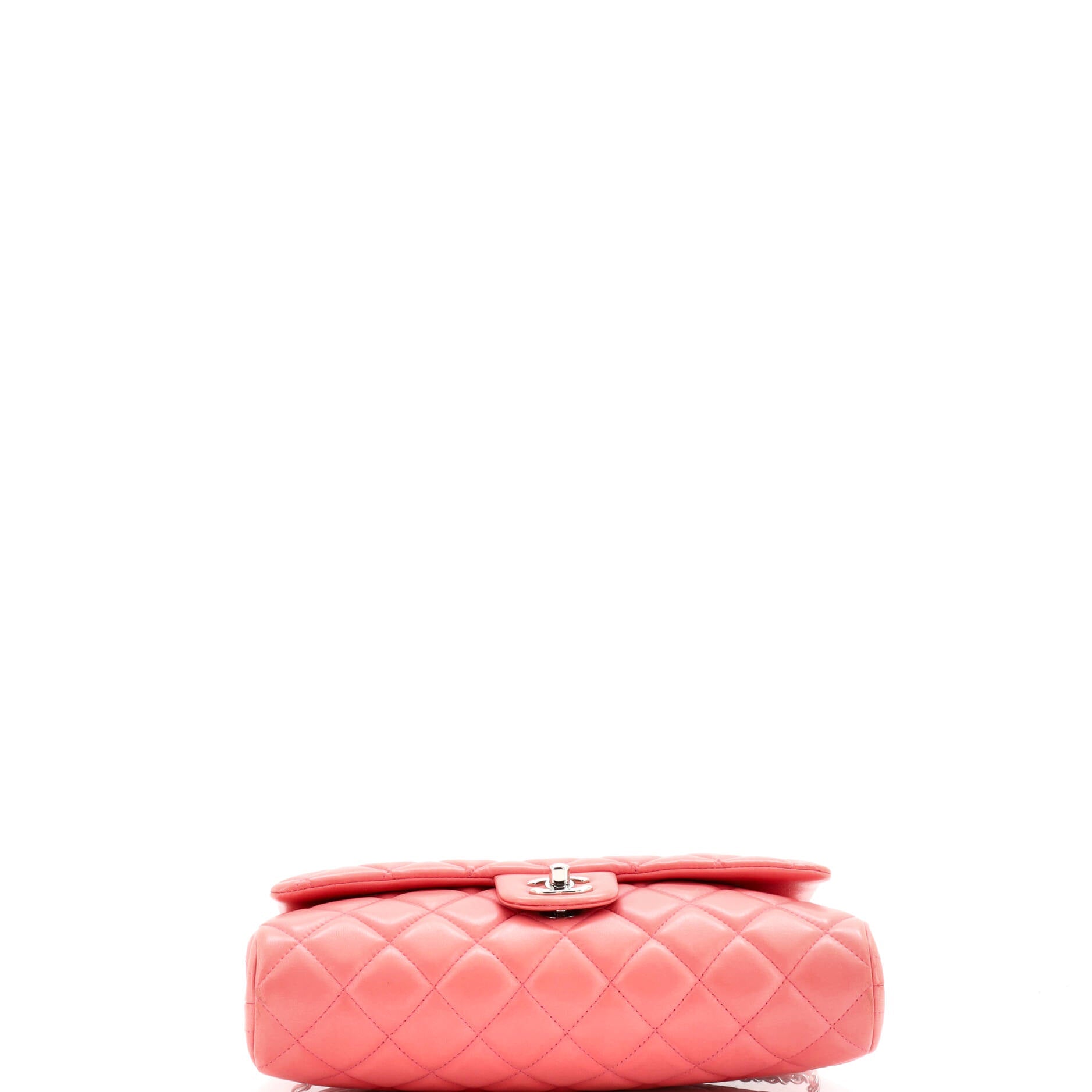 Clutch with Chain Quilted Lambskin