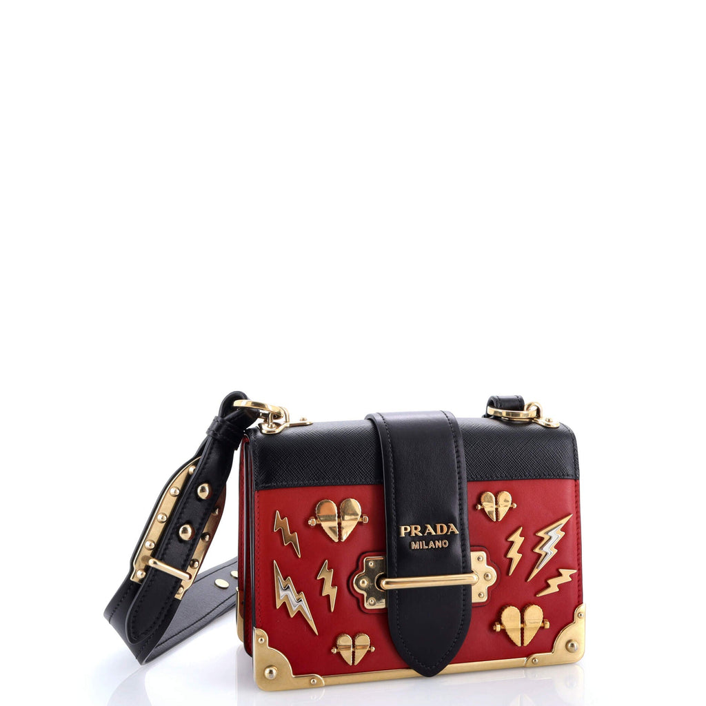Cahier Crossbody Bag Embellished Leather Small