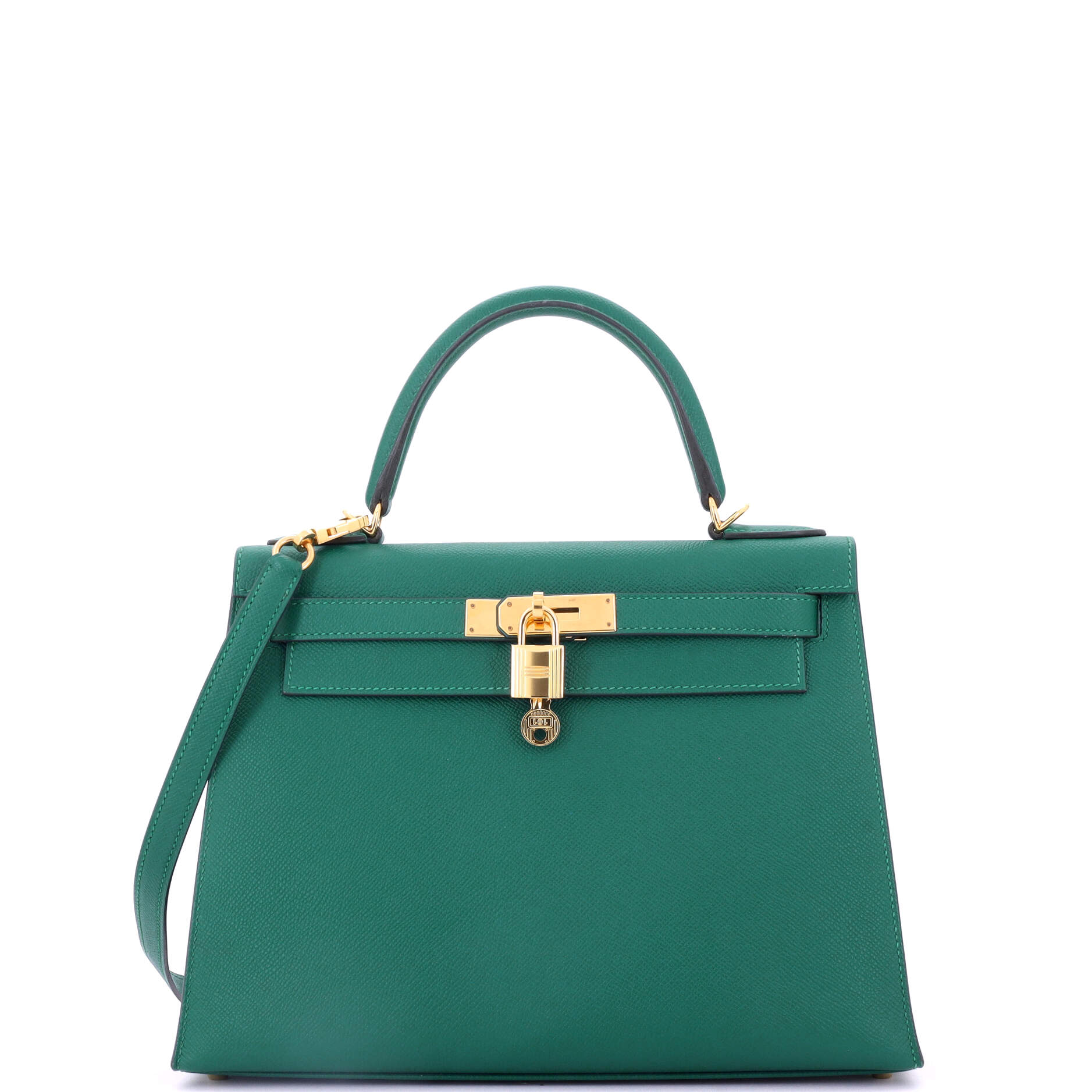Kelly Handbag Vert Vertigo Epsom with Gold Hardware 28