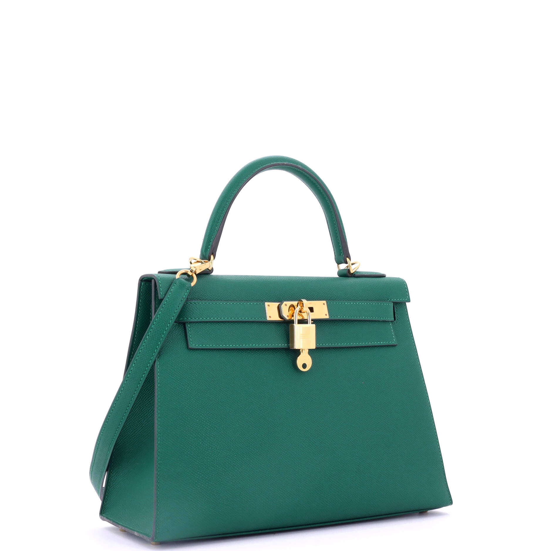 Kelly Handbag Vert Vertigo Epsom with Gold Hardware 28