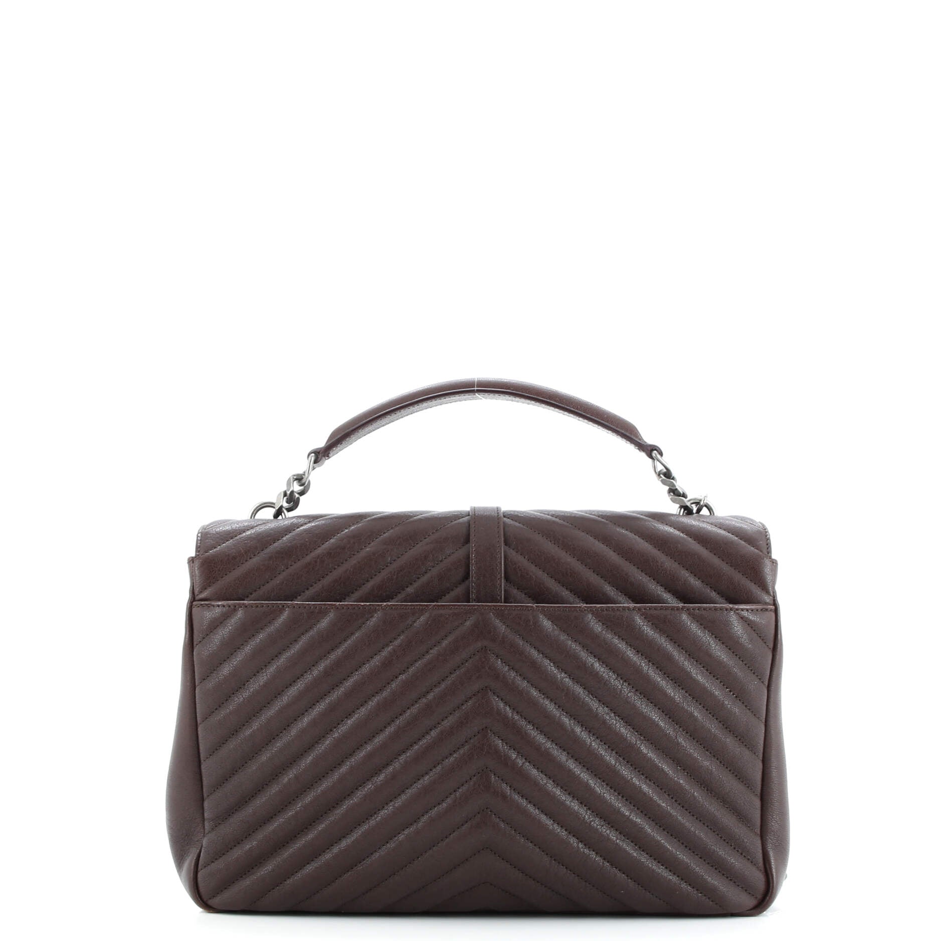 Classic Monogram College Bag Matelasse Chevron Leather Large