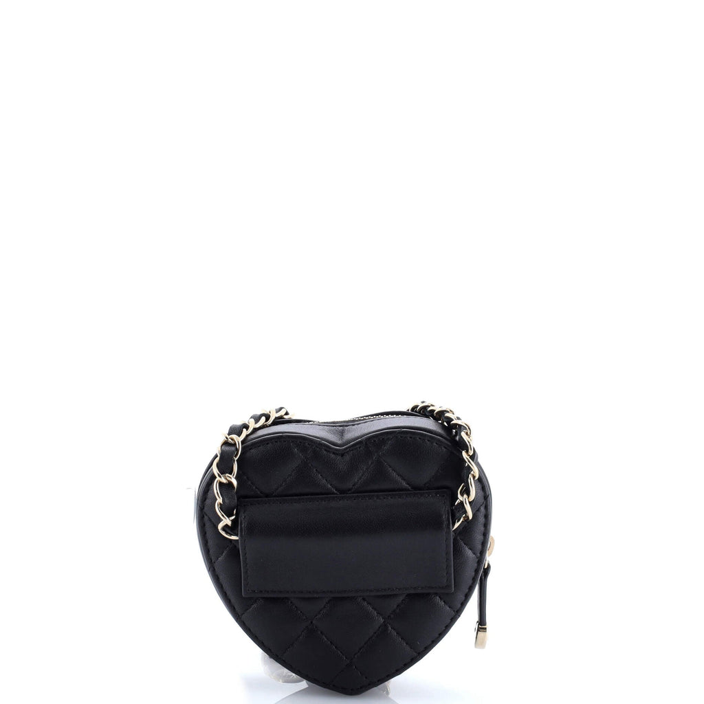 CC in Love Heart Belt Bag Quilted Lambskin