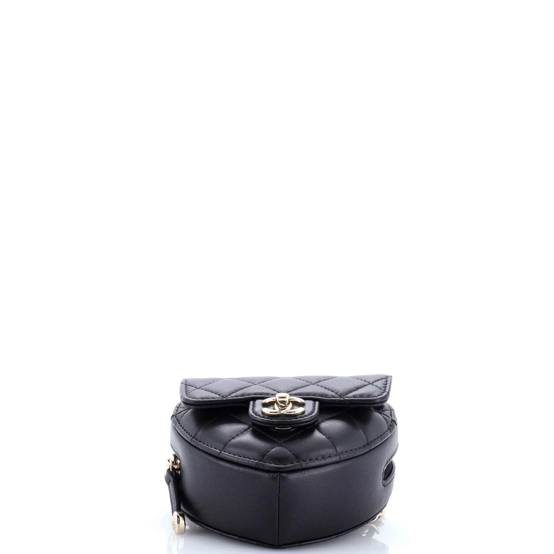 CC in Love Heart Belt Bag Quilted Lambskin