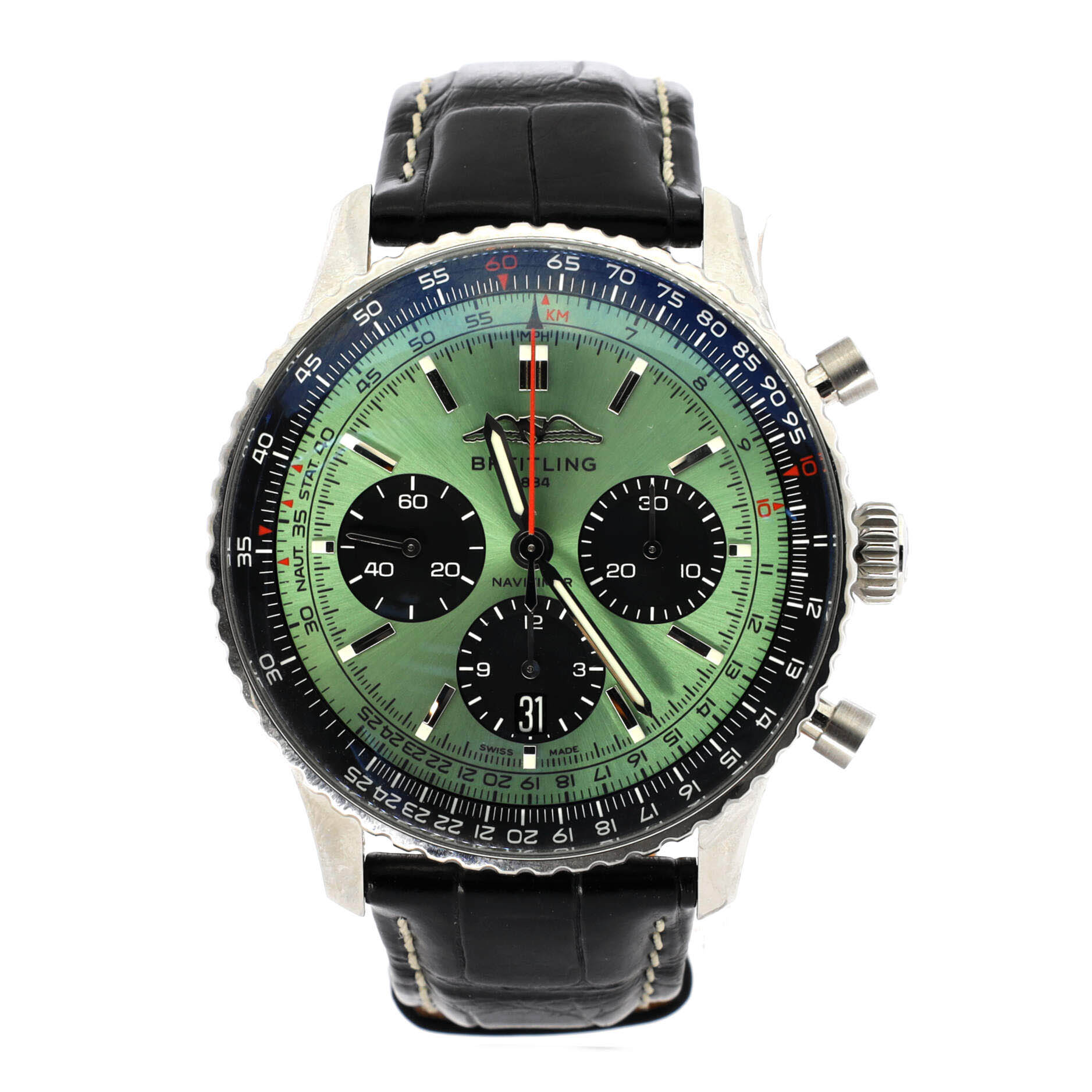 Navitimer B01 Chronograph Automatic Watch Stainless Steel and Alligator 43