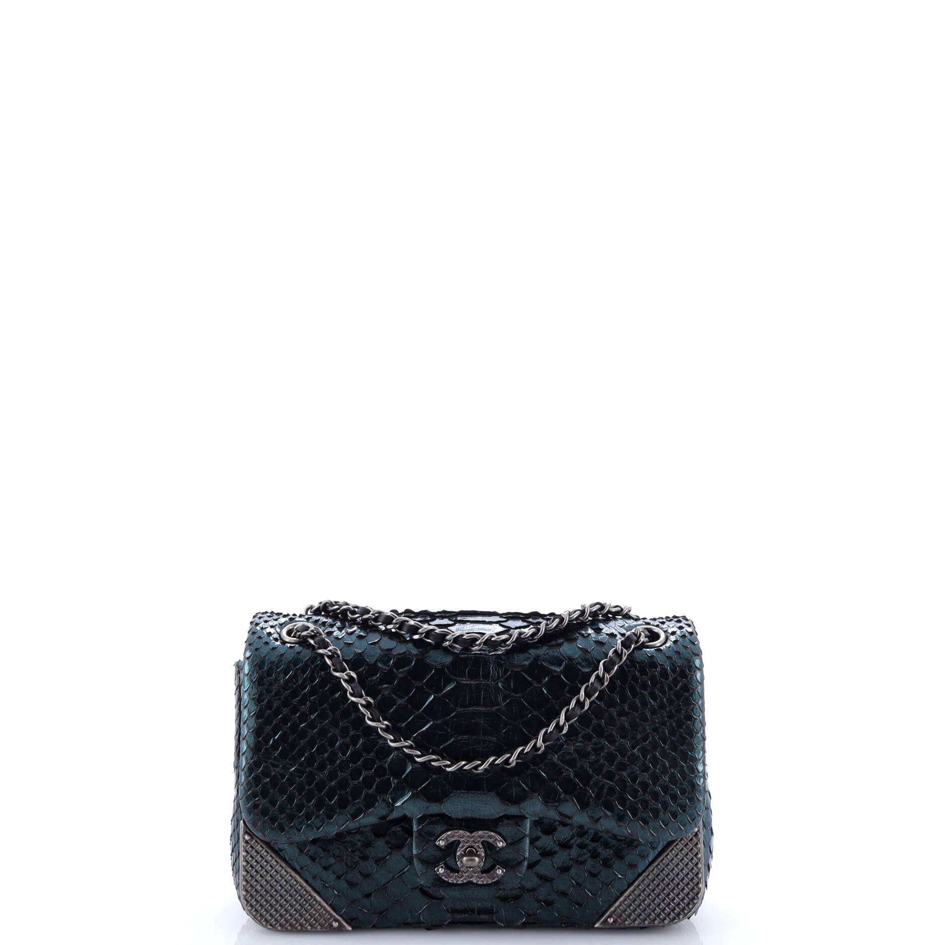 Classic Single Flap Bag Python Mini