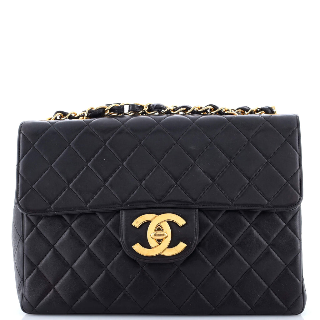 Vintage Classic Single Flap Bag Quilted Lambskin Jumbo
