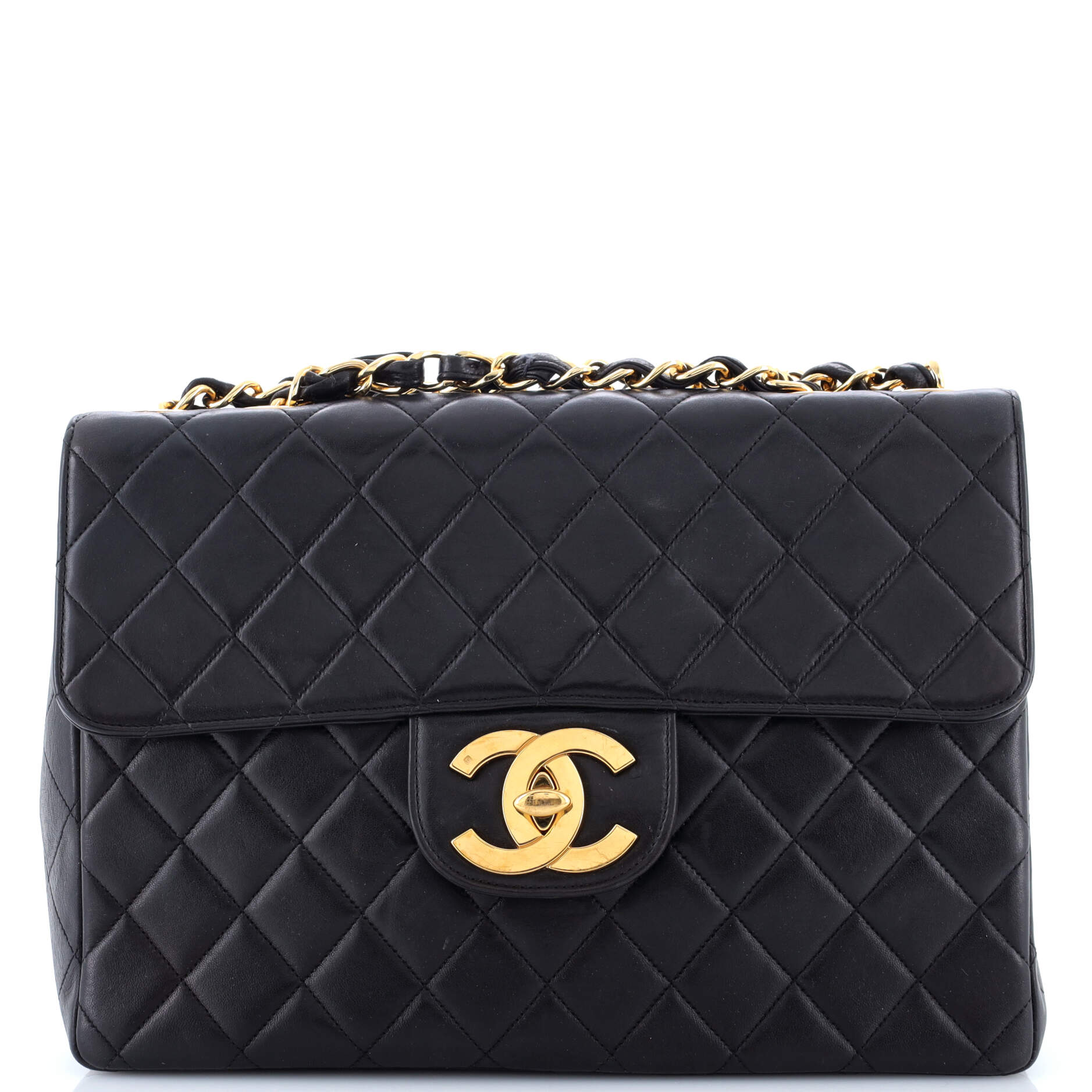 Vintage Classic Single Flap Bag Quilted Lambskin Jumbo