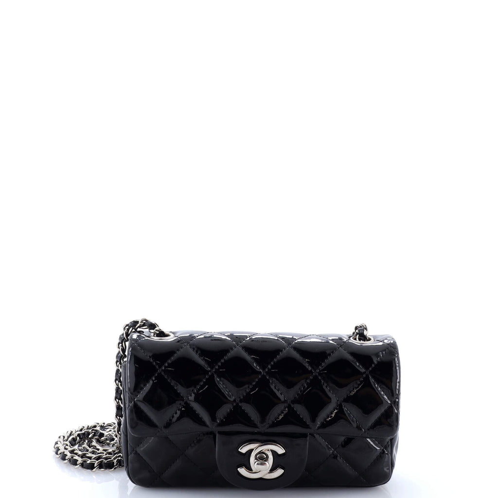 Classic Single Flap Bag Quilted Patent Extra Mini