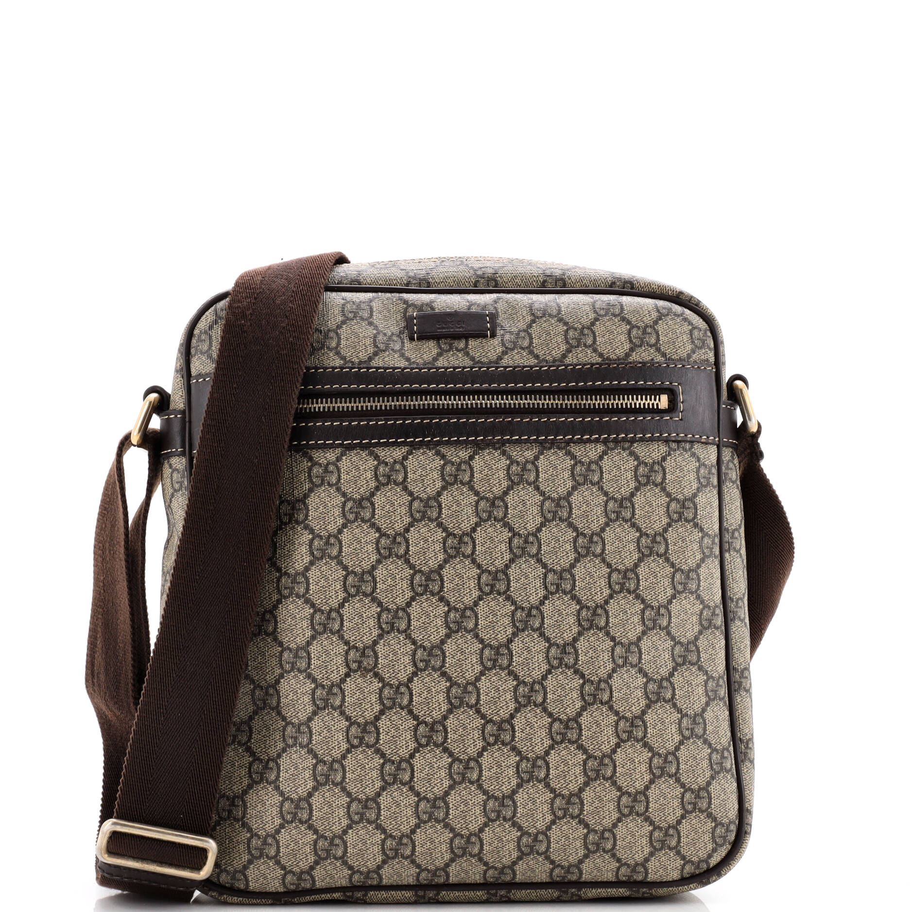 Front Zip Messenger GG Coated Canvas Medium