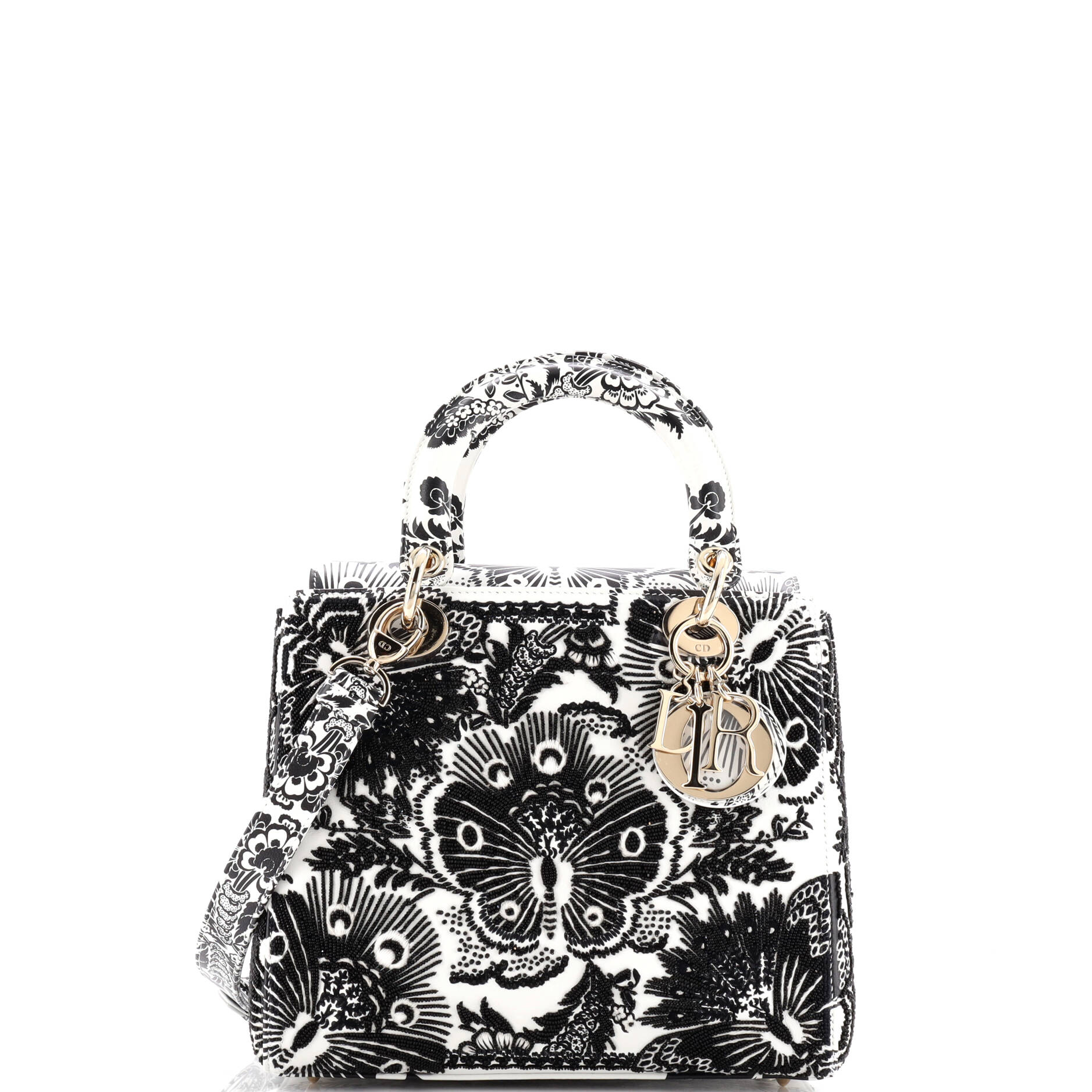 Lady Dior Bag Embroidered and Beaded Leather Medium