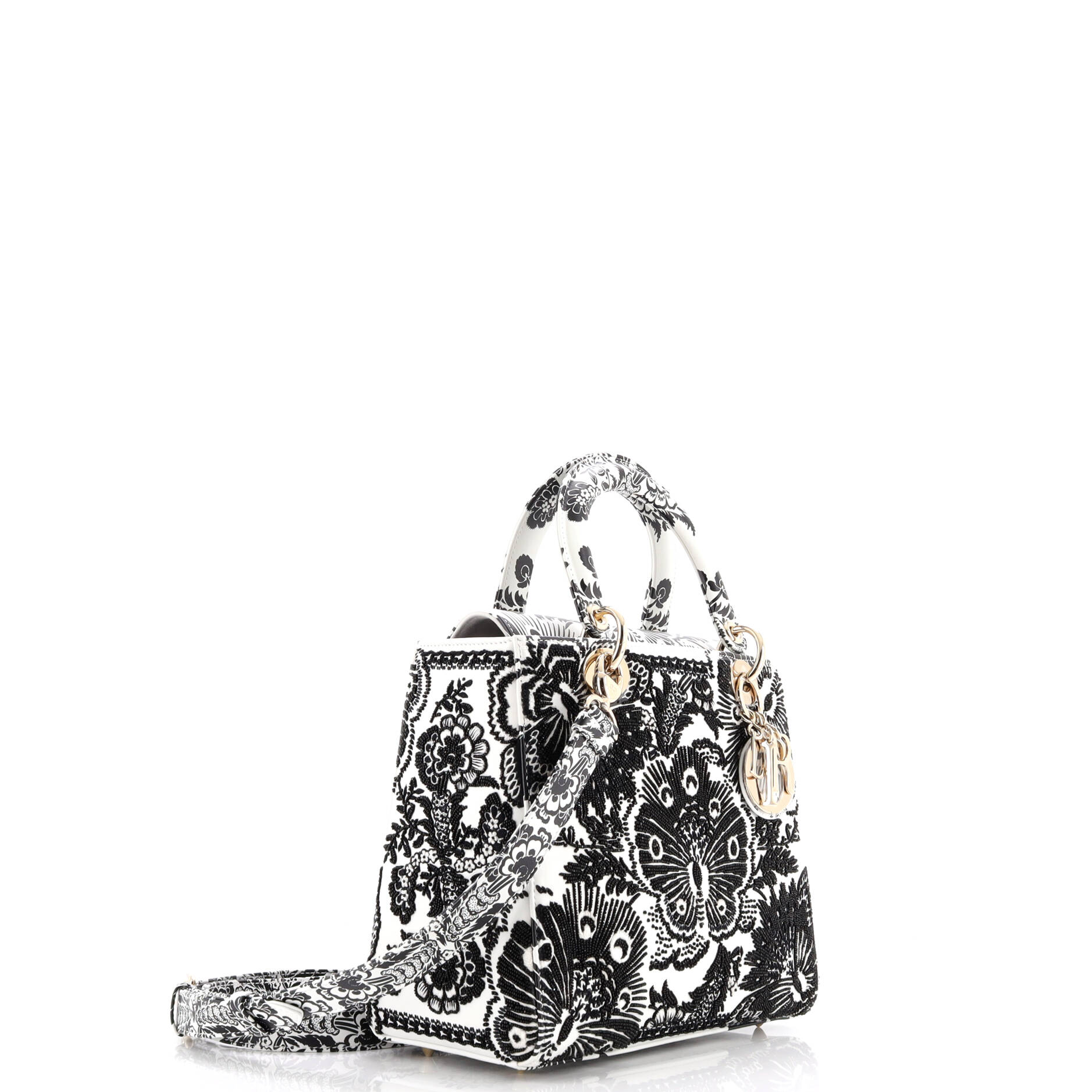 Lady Dior Bag Embroidered and Beaded Leather Medium