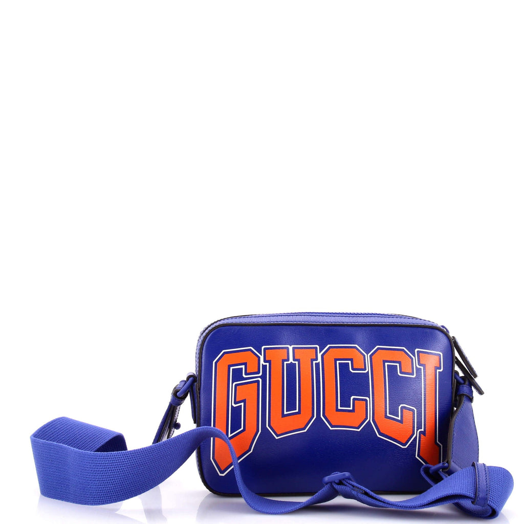 NY Dragons Camera Crossbody Bag Printed Leather Small