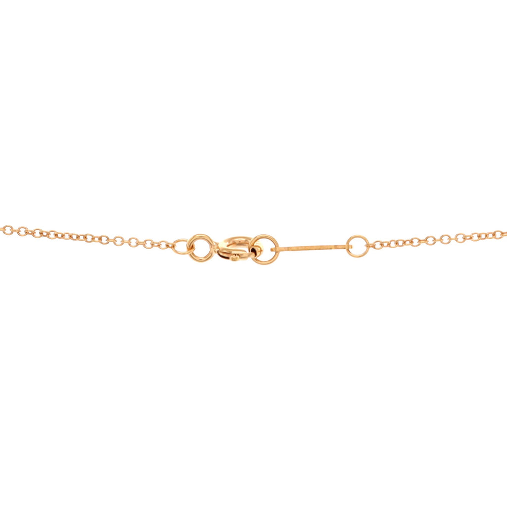 Knot Key Pendant Necklace 18K Rose Gold with Pink Sapphire