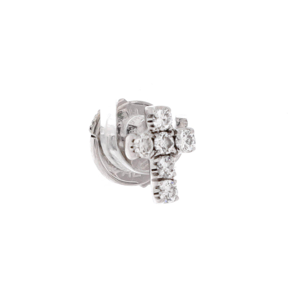 Cross Earrings 18K White Gold with Diamonds