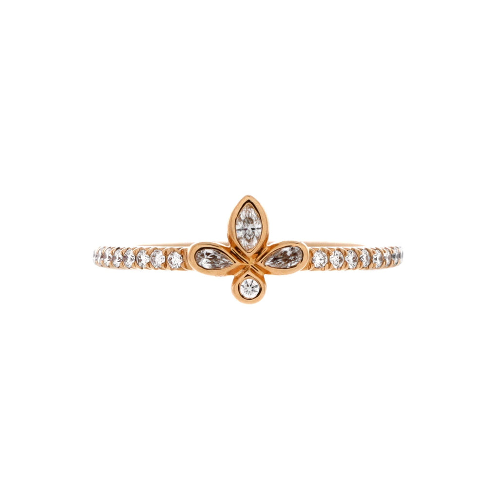 Fleur de Lis Ring 18K Rose Gold and Diamonds
