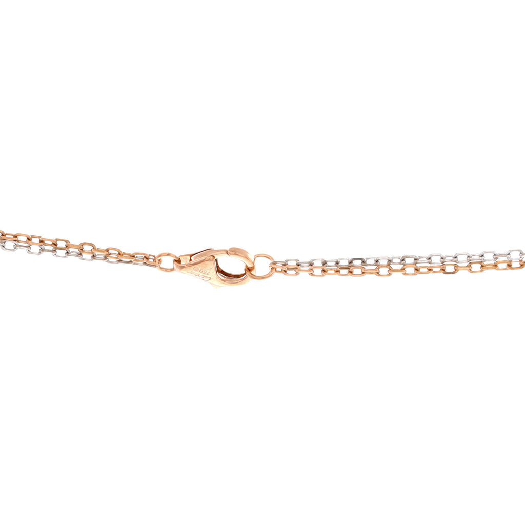 Love 3 Ring Pendant Necklace 18K Rose Gold and 18K White Gold with 6 Diamonds