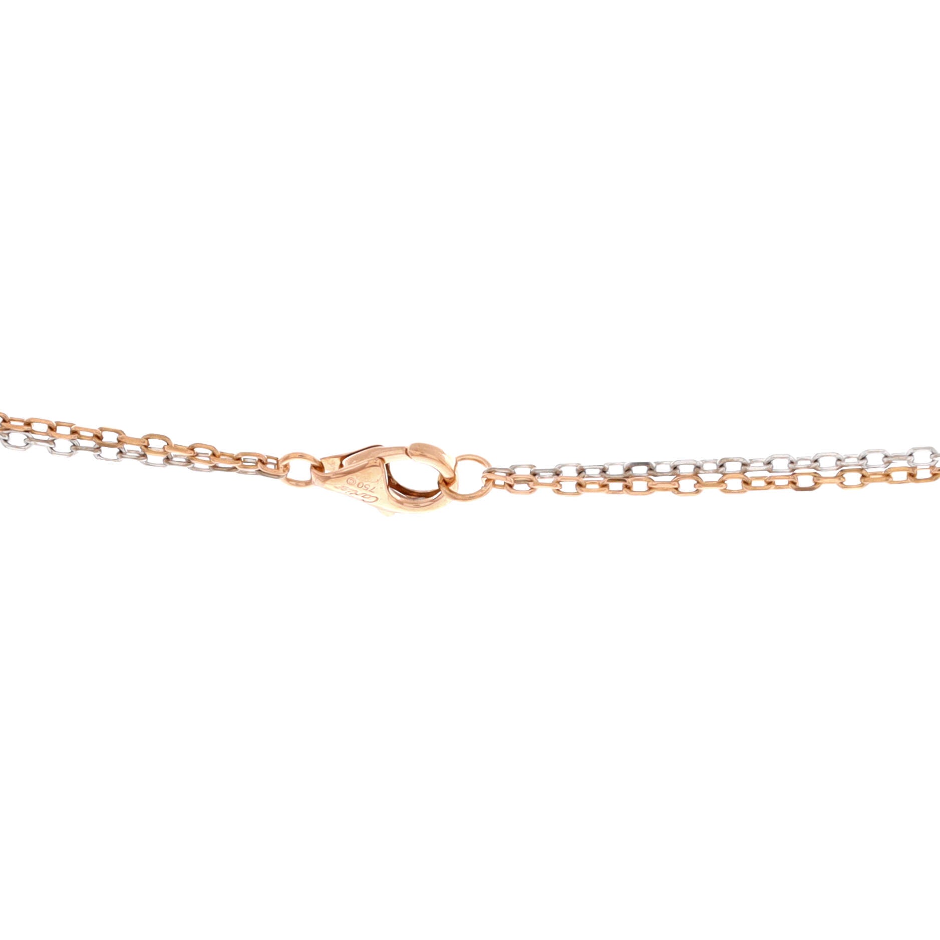 Love 3 Ring Pendant Necklace 18K Rose Gold and 18K White Gold with 6 Diamonds