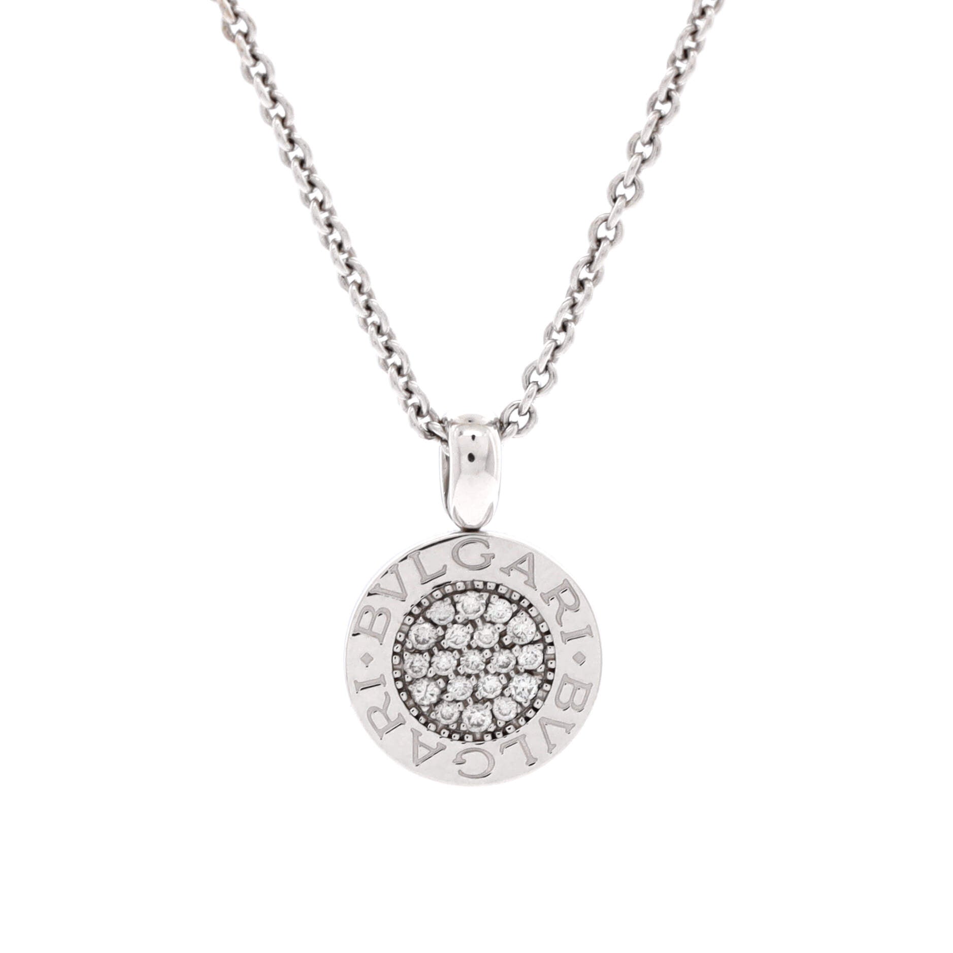 Bvlgari Bvlgari Pendant Necklace 18K White Gold with Diamonds