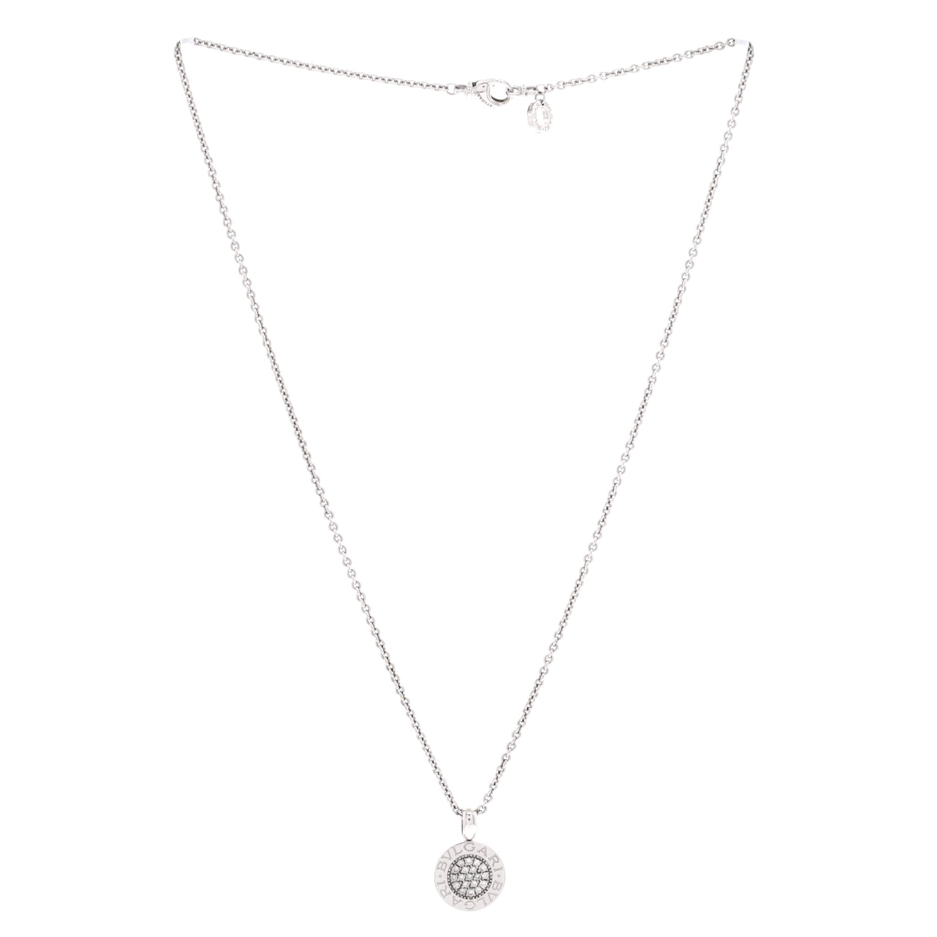 Bvlgari Bvlgari Pendant Necklace 18K White Gold with Diamonds