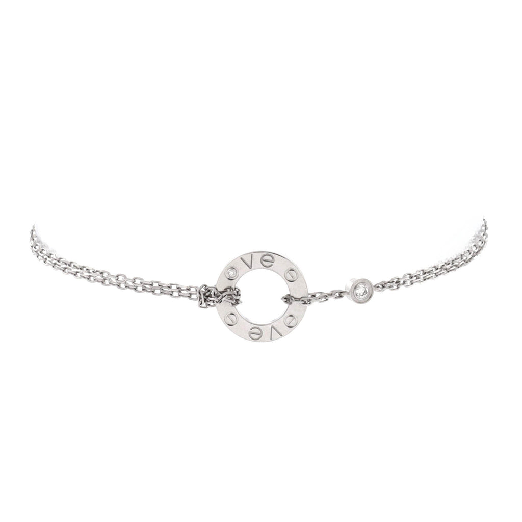 2 Diamonds Love Bracelet 18K White Gold with Diamonds