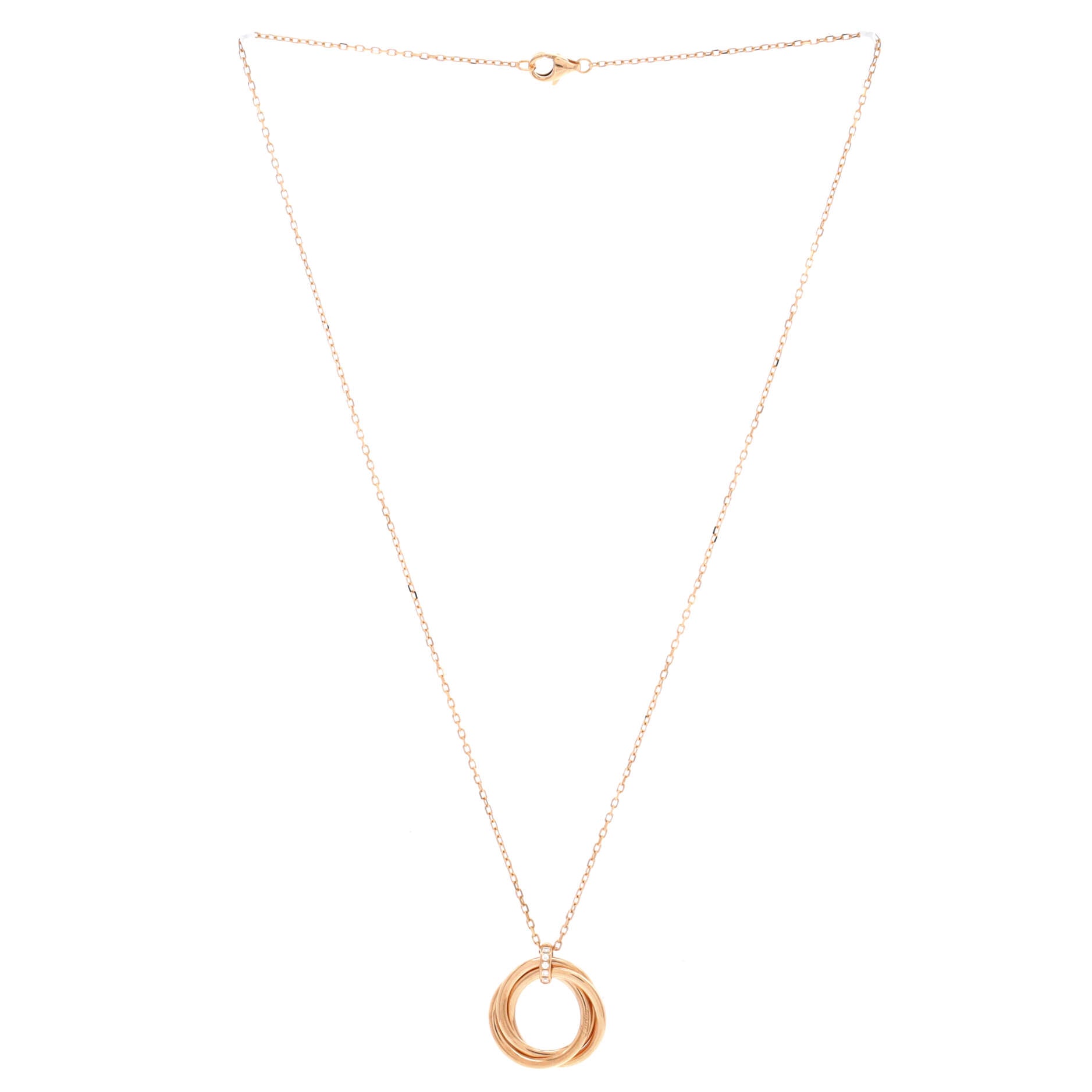 Trinity Pendant Necklace 18K Rose Gold and Diamonds