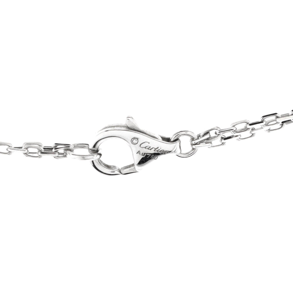 2 Diamonds Love Pendant Necklace 18K White Gold with Diamonds