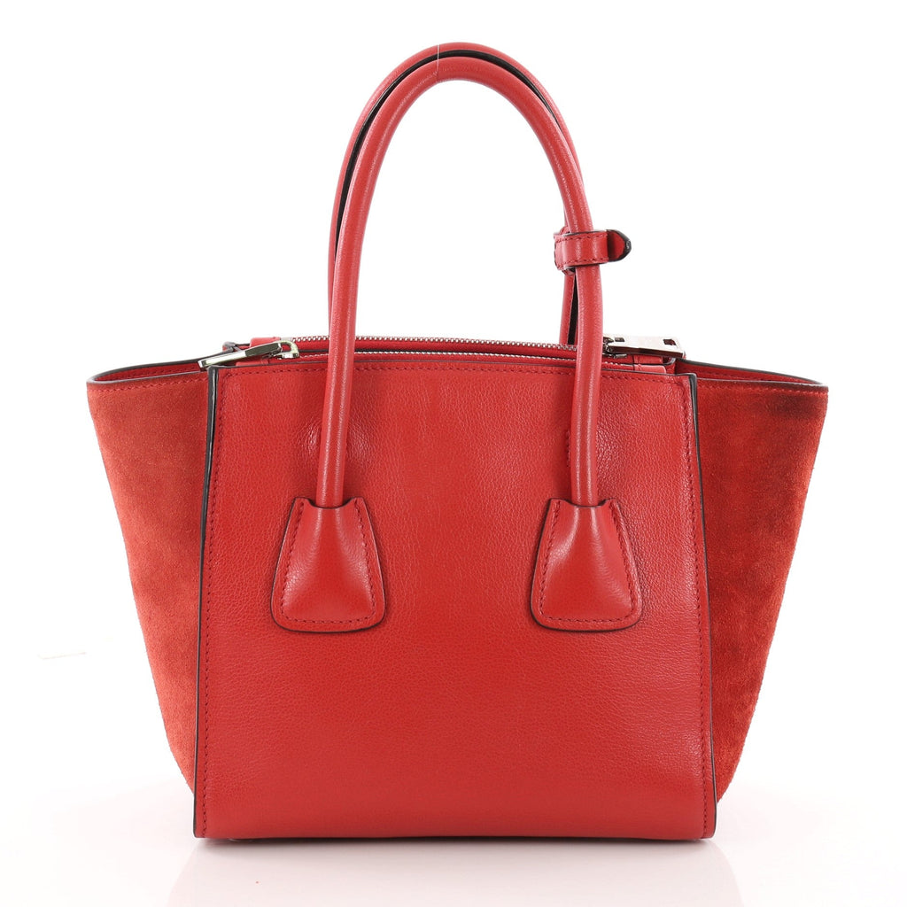 Twin Pocket Tote Glace Calf and Suede Mini
