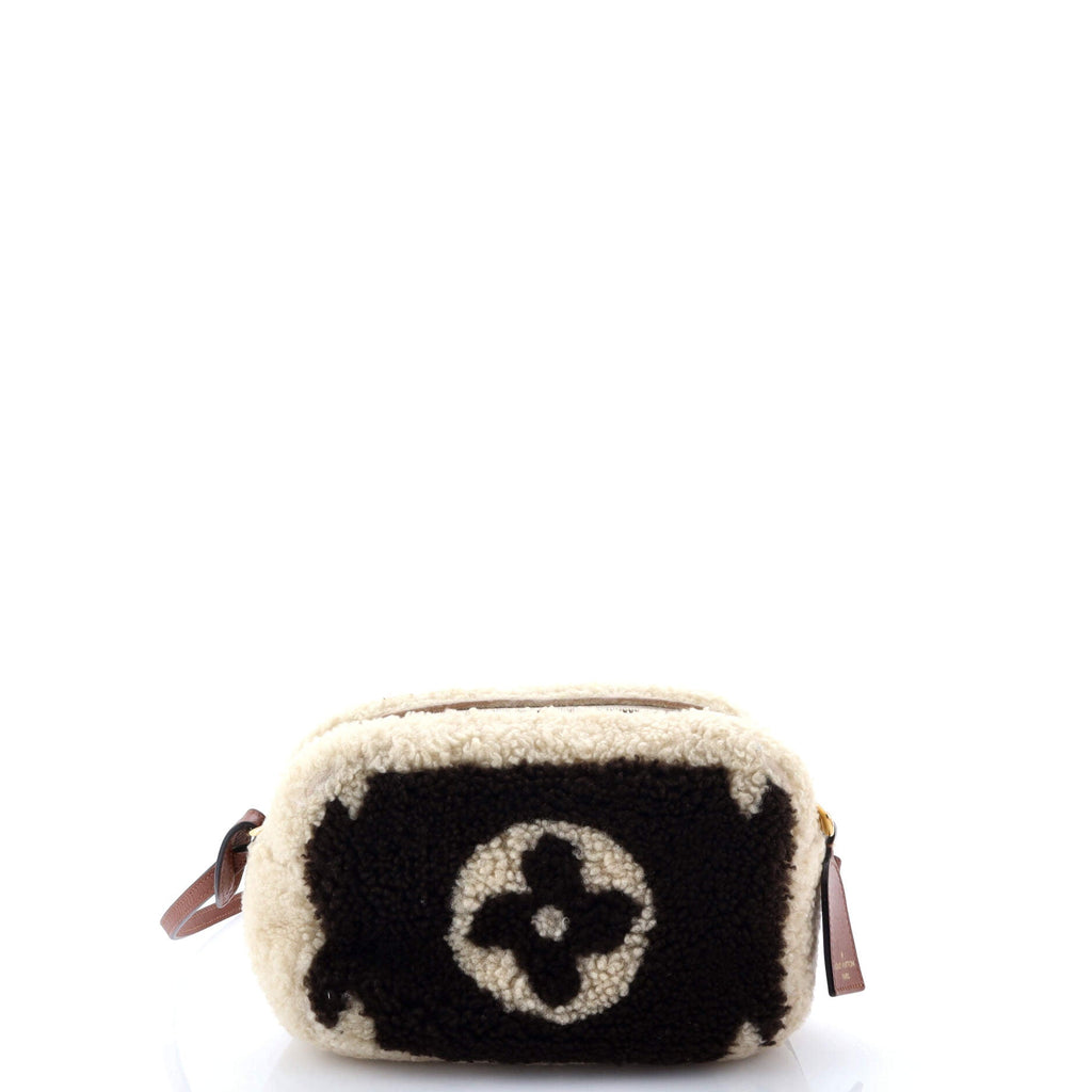 Beach Pouch Monogram Giant Teddy Fleece