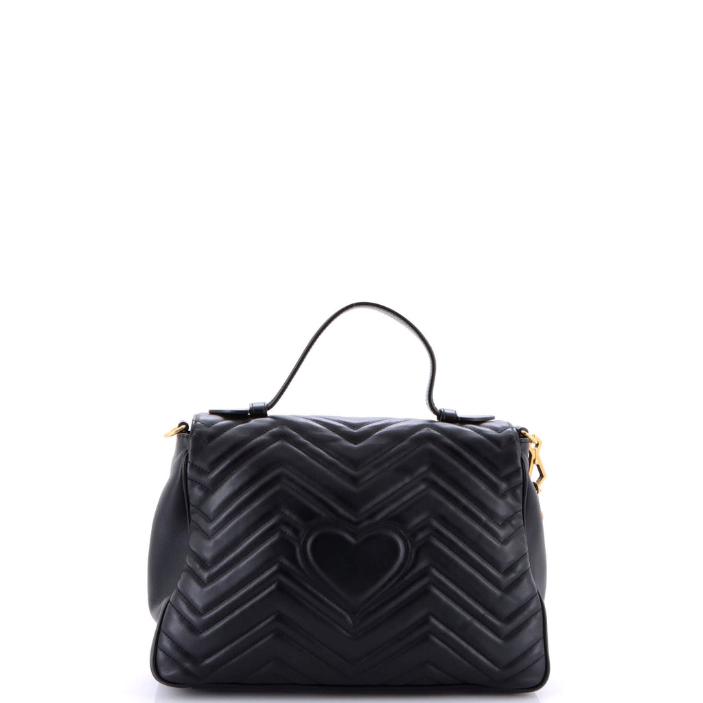 GG Marmont Top Handle Flap Bag Matelasse Leather Medium