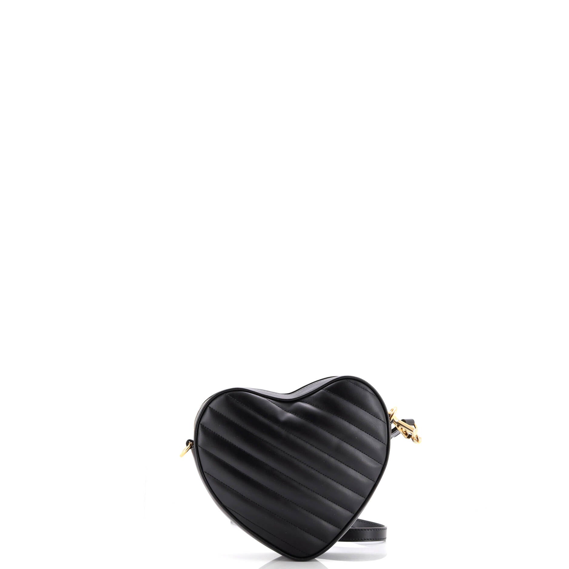 Interlocking G Heart Shoulder Bag Diagonal Quilted Leather Mini