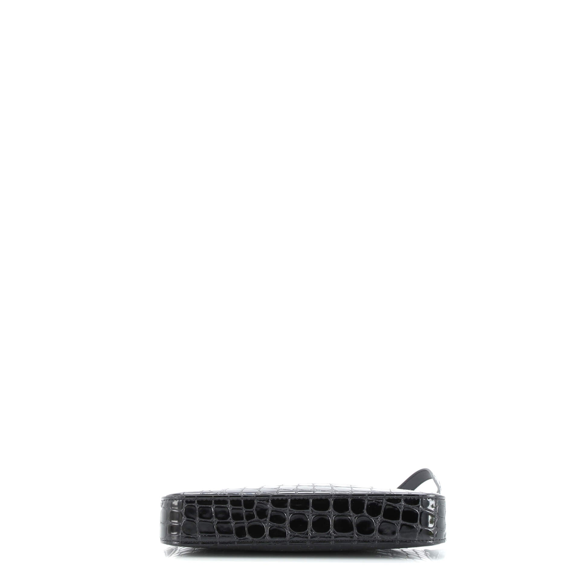 Loubila Shoulder Bag Crocodile Embossed Leather