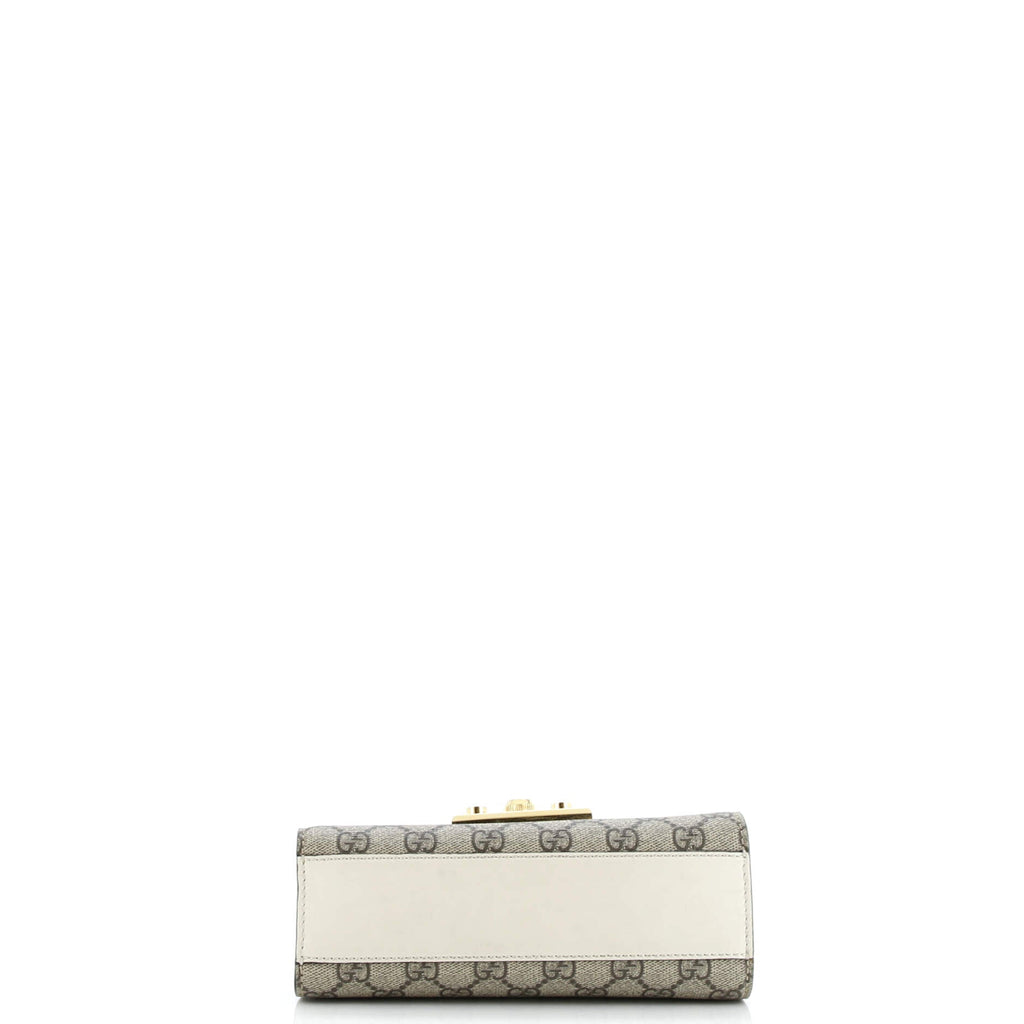 Pearly Padlock Shoulder Bag GG Coated Canvas with Studded Leather Small