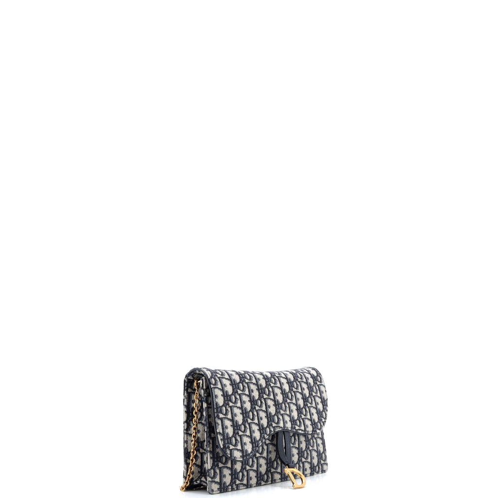 Saddle Chain Clutch Oblique Canvas