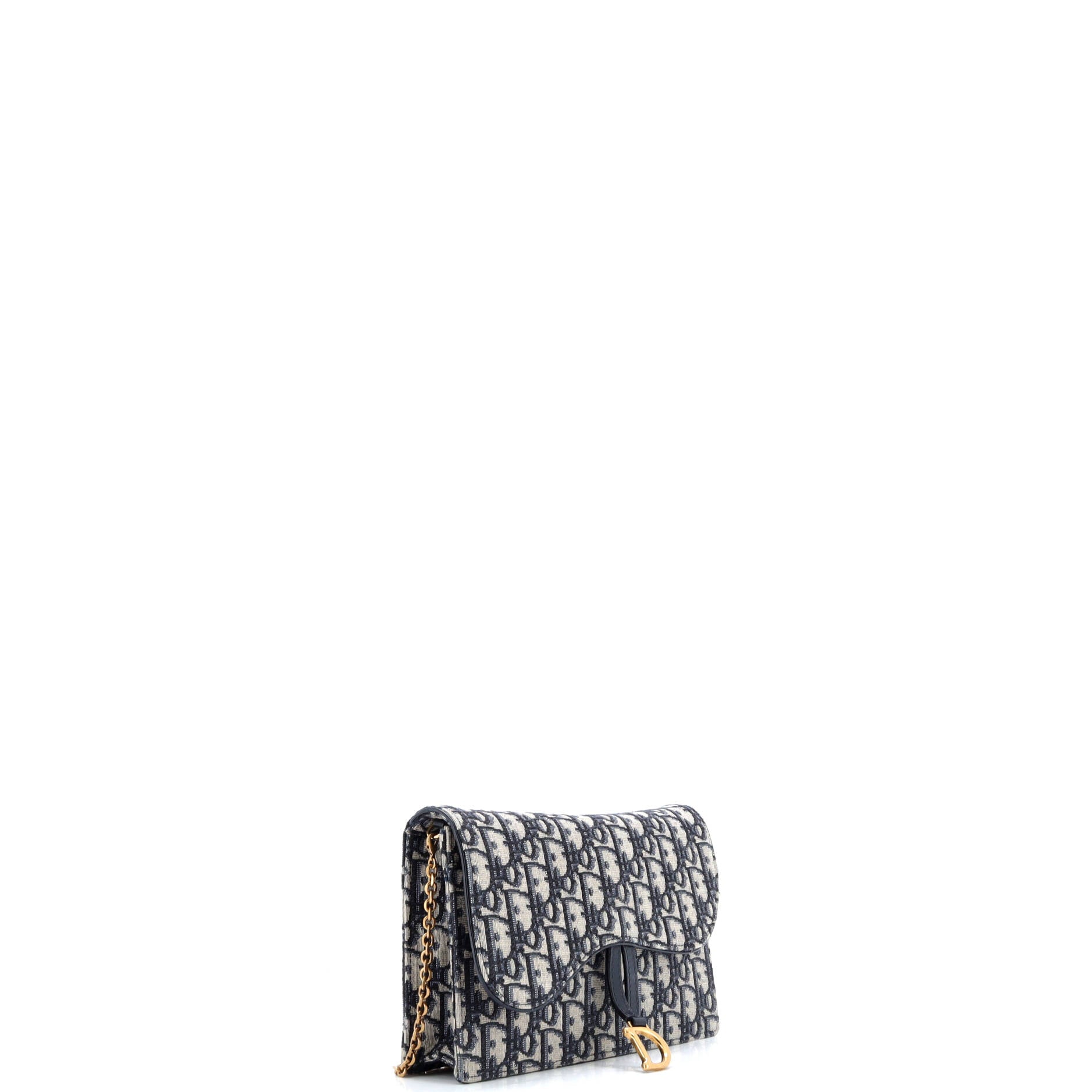 Saddle Chain Clutch Oblique Canvas